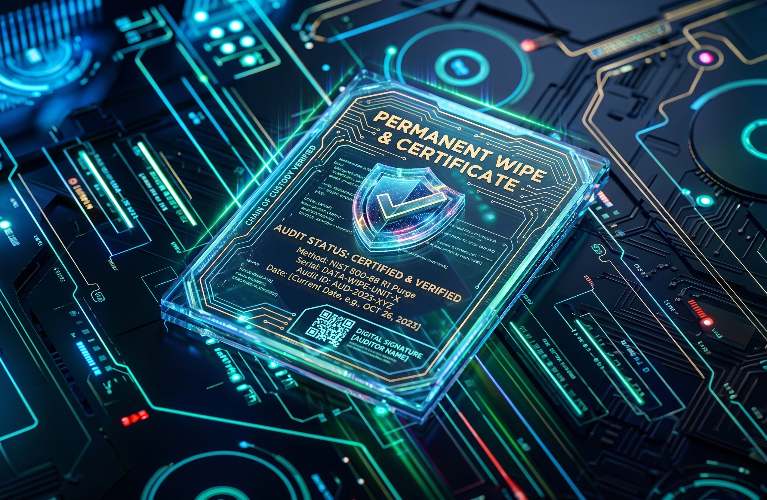 Data sanitisation and compliance certificate generation